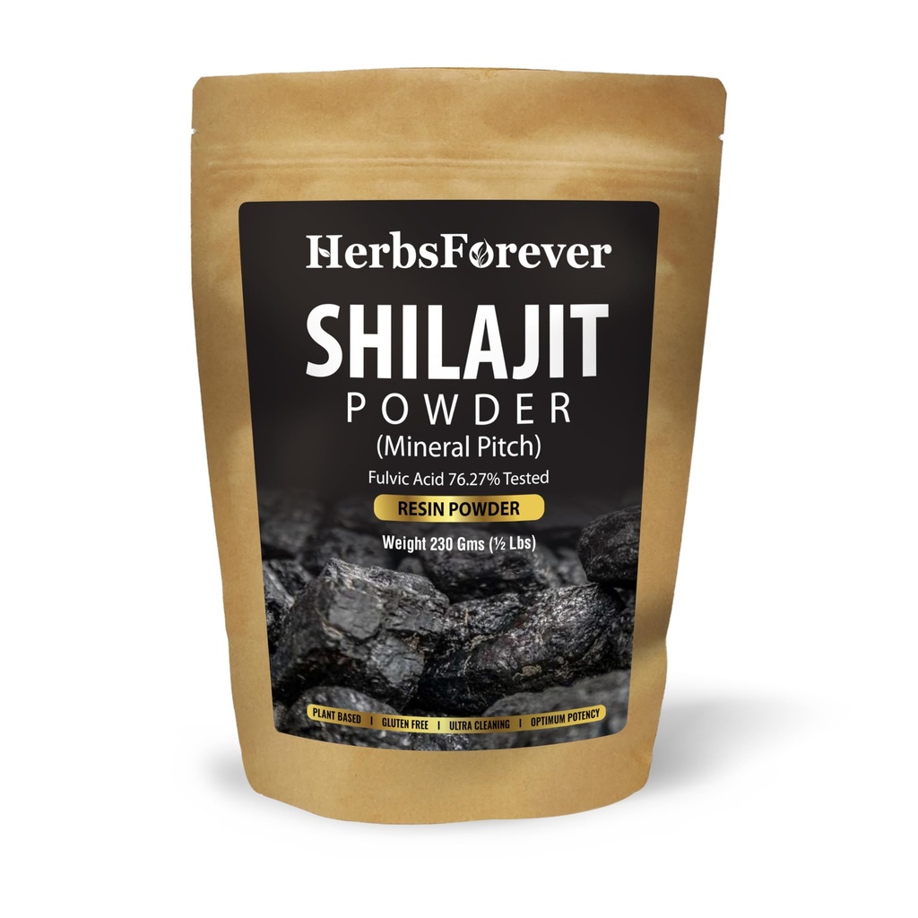 Herbsforever Shilajit Poeder Mineral Pitch Antioxidant Algemeen Wellness Geconcentreerd Extract 6:1 8.11 oz 230 GMS
