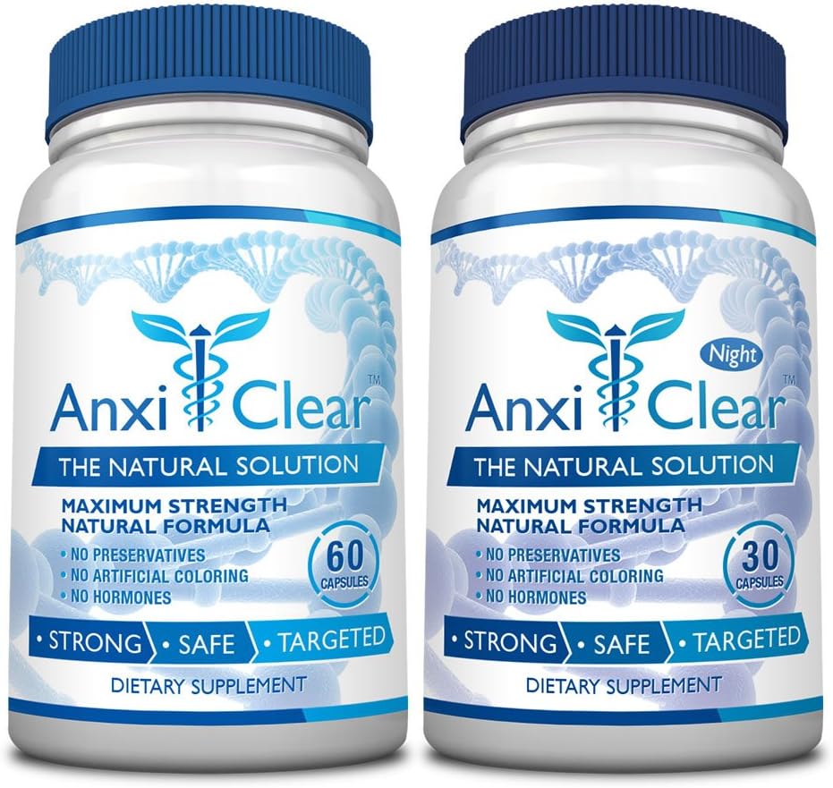 Consumer Health AnxiClear - Boosts Mood, kalmeert de geest, verhoogt serotonine niveaus - 5-HTP, L-thianine - 1 dag + 1 nacht