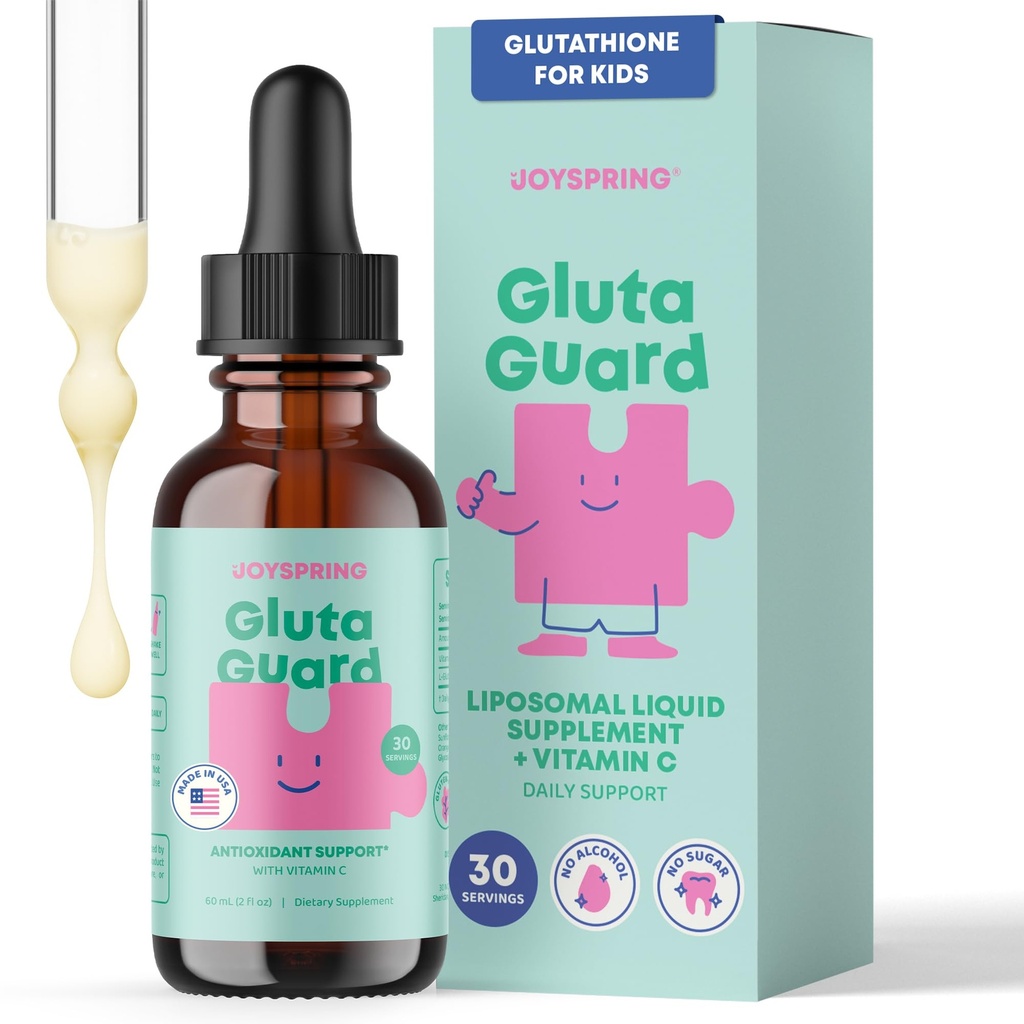 JoySpring supplément de glutathion liposomique pour les enfants , soutient la parole et contact avec les yeux , 50 MG antioxydant L-Glutathion gouttes , 2 oz liquide de désintoxication