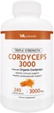 ML Naturals Triple Strength Cordyceps 3000 Gemaakt met Biologische Cordyceps, 240 Plantaardige Capsules. Gezonde immuunondersteuning, niet-GMO, NSF-gecertificeerd en cGMP-compliant derde-partijlab getest.