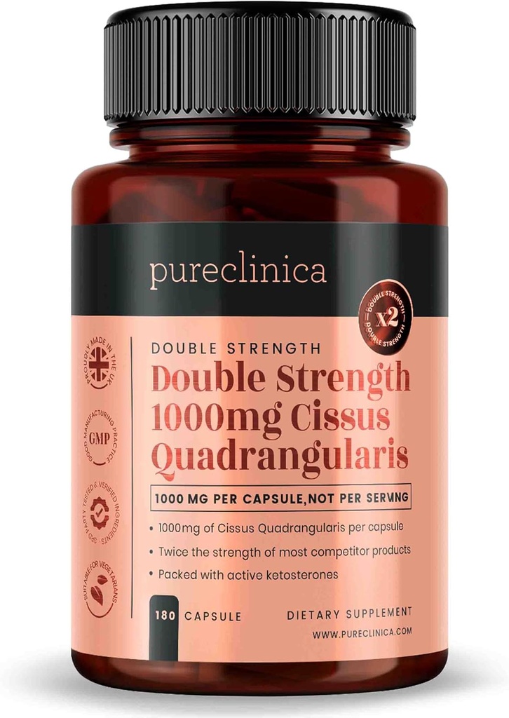 Dubbele sterkte Cissus Quadrangularis 1000mg x 180 Veggie Capsules