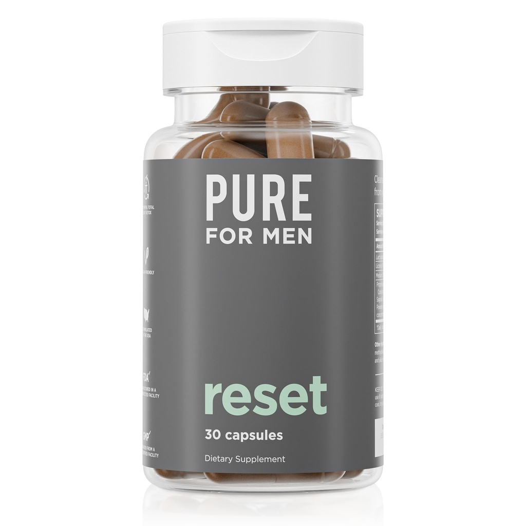 Pure for Men Detox Supplement, Reset .. Bevordert spijsvertering en Gut Health, helpt verwijderen van toxinen en ondersteunt Immune System, Colon Reiniging 30 Capsules