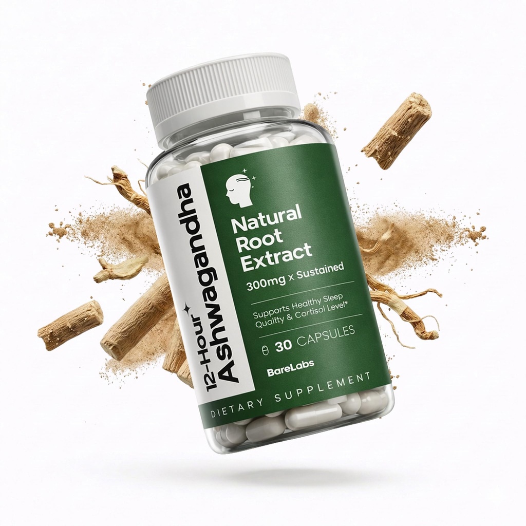 Ashwagandha 300mg + Extrait de racine de sortie de 12 heures (Prolanza®) + Supplément de soutien au stress, au sommeil et à l'énergie pour les hommes et les femmes - 30 jours d'approvisionnement