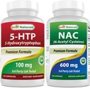 Best Naturals 5-HTP (5-hydroxytryptofaan) 100 mg & NAC - N Acetyl Cysteine 600 mg