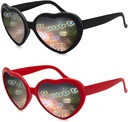 2 Pack Heart Shaped Diffractie glazen voor vrouwen, Heart Effect Zonnebrillen zijn Perfect voor Valentijnsdag Accessoires, Rave Party, Bruiloft Party, Musical Evening, Vuurwerk Shows.