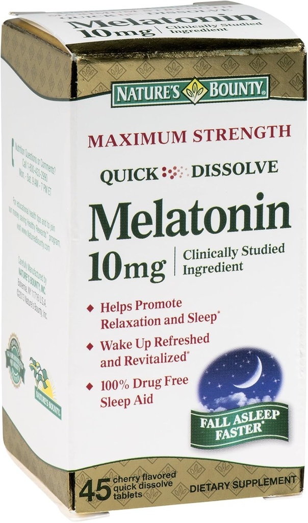 Nature's Bounty Melatonine 10 mg Quick Solution Tablets 45 ea (verpakking van 3)