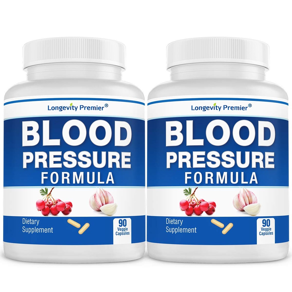 [2-Bottle Value Pack] Longevity Blood Pressure Formula -Wetenschappelijk geformuleerd met Hawthorn & 12+ Kwaliteit Alle natuurlijke kruiden