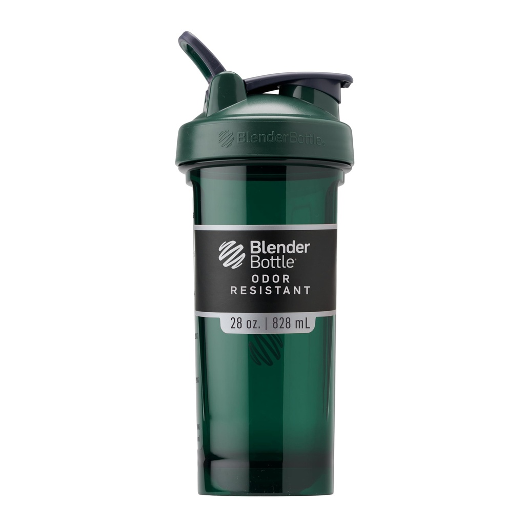 BlenderBottle Shaker Bouteille Pro Série parfaite pour les shakes protéiques et préentraînement, 28-Ounce, vert couleur pleine