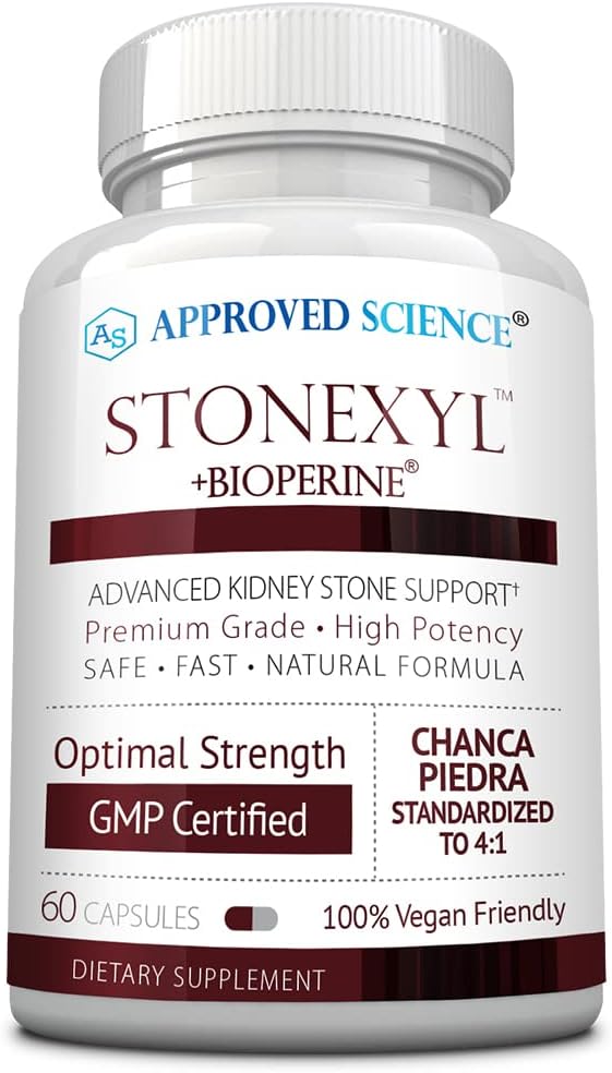 Goedgekeurde Wetenschap Stonexyl - Kruidenondersteuning voor Nierstenen - 60 Capsules - Chanca Piedra - Hoge Absorptie -1 Maandvoorziening - Veganistisch