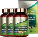 zooone- Lutéine Vitamines pour la santé des yeux Maculaire et sec, contient de la lutéine, du zinc, des vitamines C/E et de la zéaxanthine pour soutenir la santé des yeux, 90 comprimés (3)
