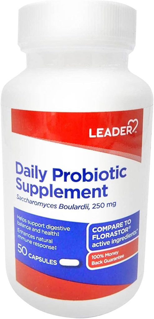 Leader Daily Probiotic Capsules 50 Ct. Bevordert de spijsverteringsbalans en Gut Health