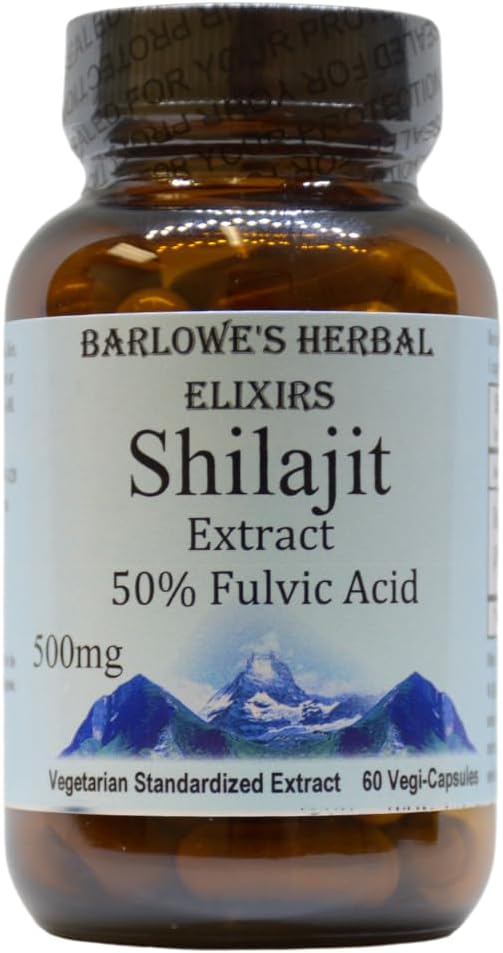 Barlowe's Herbal Elixirs Shilajit Extract 500mg per capsule 