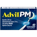 Advil PM Pain Reliever and Nighttime Sleep Aid, Pain Medicine met Ibuprofen for Pain Relief and Diphenhydramine Citrate for a Slaaphulp - 40 Coated Caplets