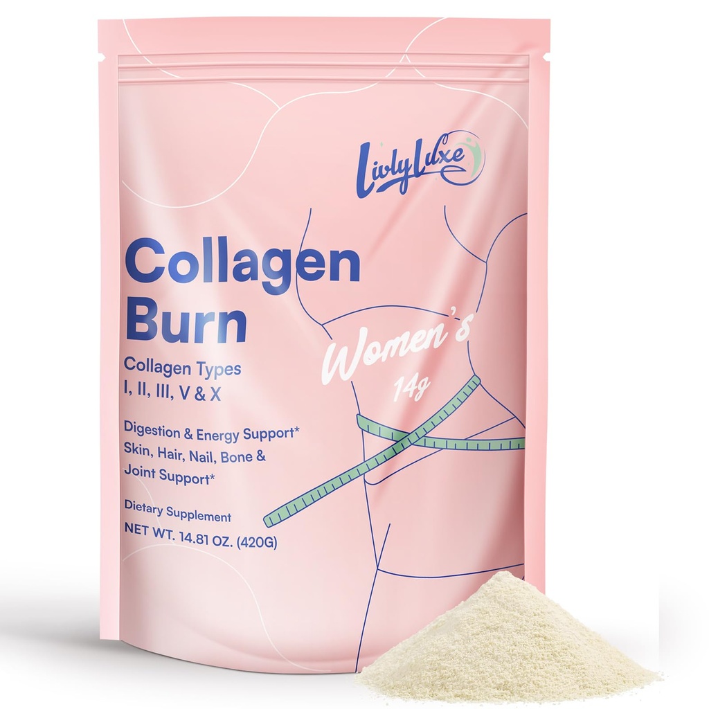 Collagen poudre de brûlure pour les femmes - suppléments de perte de poids pour Belly Fat Burning, Métabolisme Booster, conçu pour efficace et plus saine perte de graisse - 420g