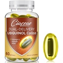 Ubichinol CoQ10 600 MG Softgels met Omega-3 & Shilajit & PQQ, Advanced Dual-Delivery Coenzyme-Q10, Active CoQ10 Ubichinol Supplement for Fertility, Antioxidant, Heart, Brain & Energy, 60 Servings