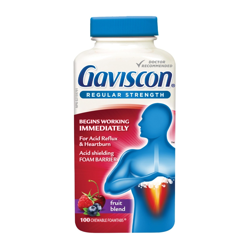 Gaviscon Regular Strength Fruit Antacida 100 tabletten
