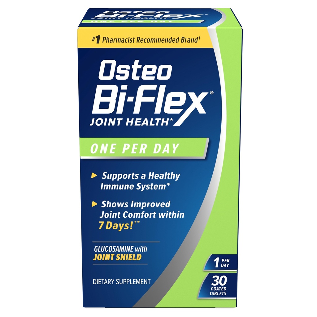 Osteo Bi-Flex 1 per dag, Glucosamine Joint Health Supplement met vitamine D, 30 gecoate tabletten