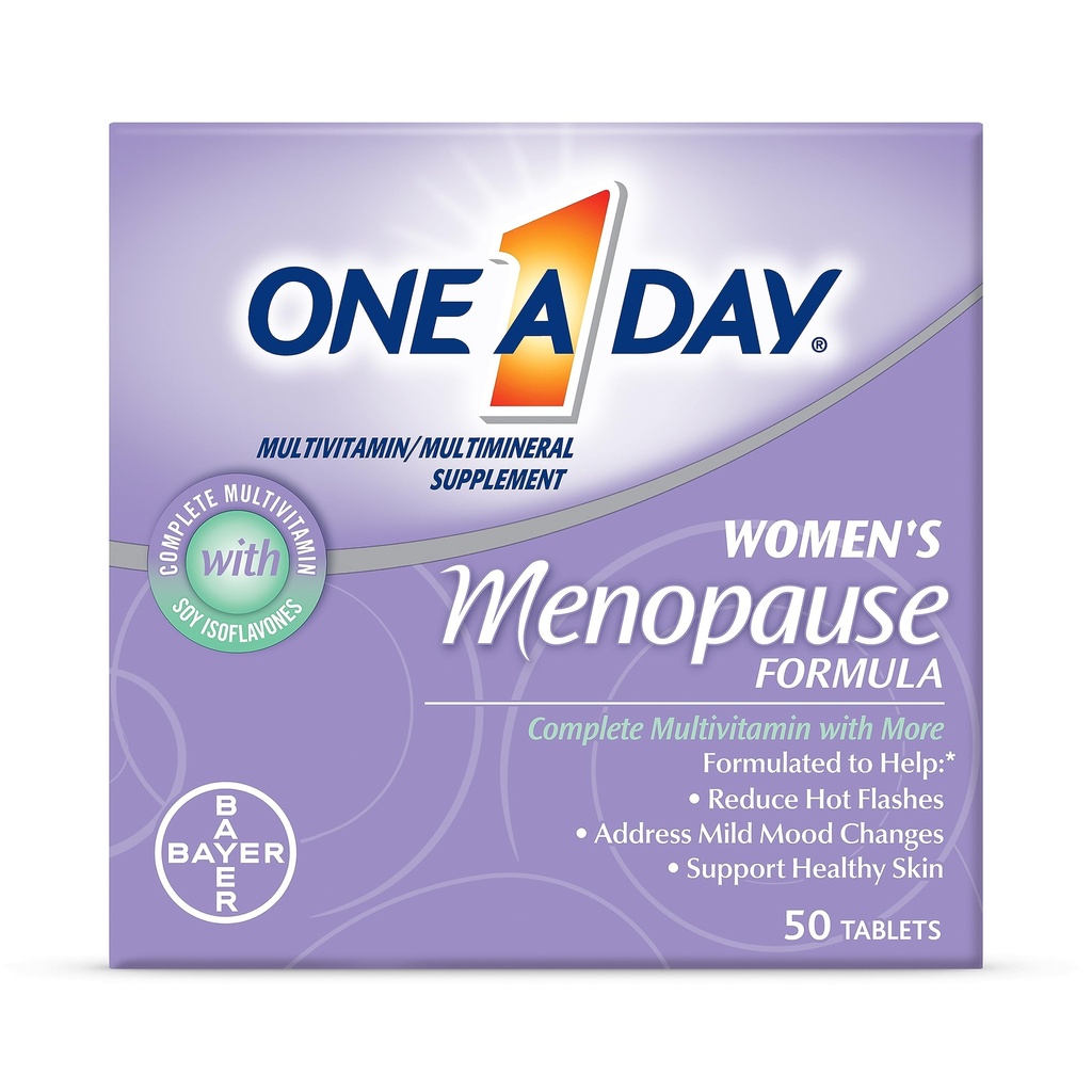 One A Day Women's Menopause Multivitamin with Vitamin A, Vitamin C, Vitamin D, Vitamin E and Zinc for Immune Health Support, Bone health, 50 Count (Packaging May Vary)
