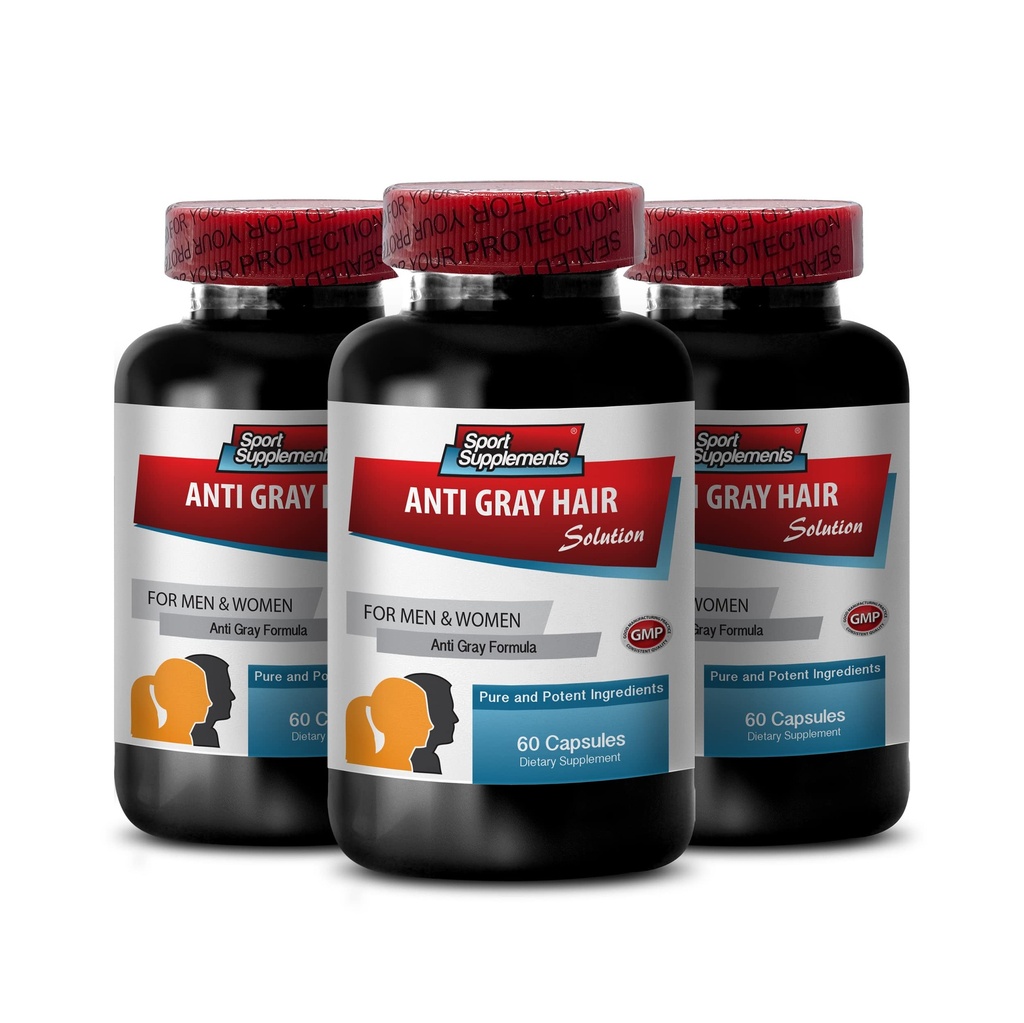 Suppléments Folic Acid Bulk - Cheveux Anti Gris - Supplément Catalase, Cheveux Gris Away, Supplément Cheveux Gris à Inverser, Suppléments Cheveux Gris, Supplément Cheveux Gris Inverser, 3 Bouteilles 180 Caps