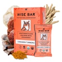 WISE BAR Adaptogen Mushroom Voeding Bars met Reishi, Lions Mane & Ashwagandha, Biologische Vegan en Gluten Gratis Snacks voor natuurlijke focus, Energie en Immuniteit Ondersteuning, Kaneel Kurkuma smaak, 12 Tellen