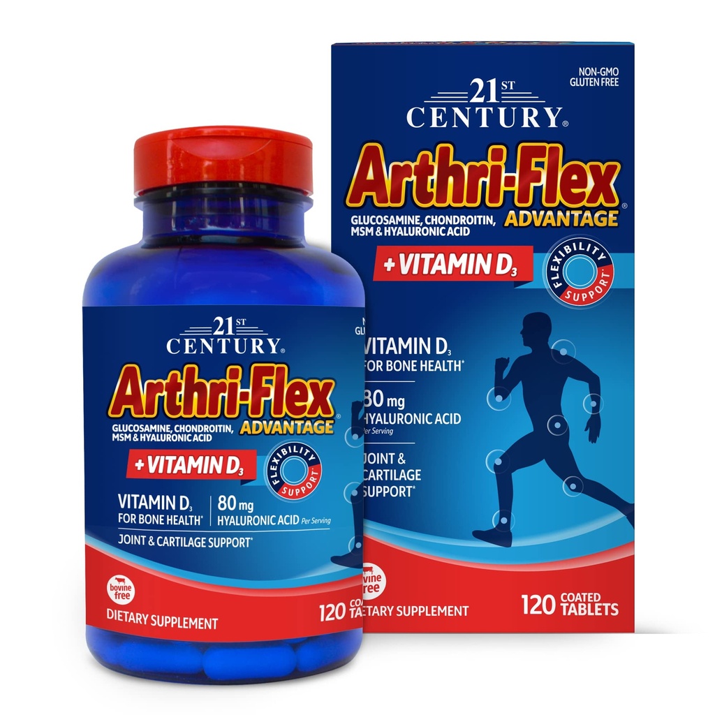 21e eeuw Artri-Flex Voordeel + Vitamine D3, 120 gecoate tabletten