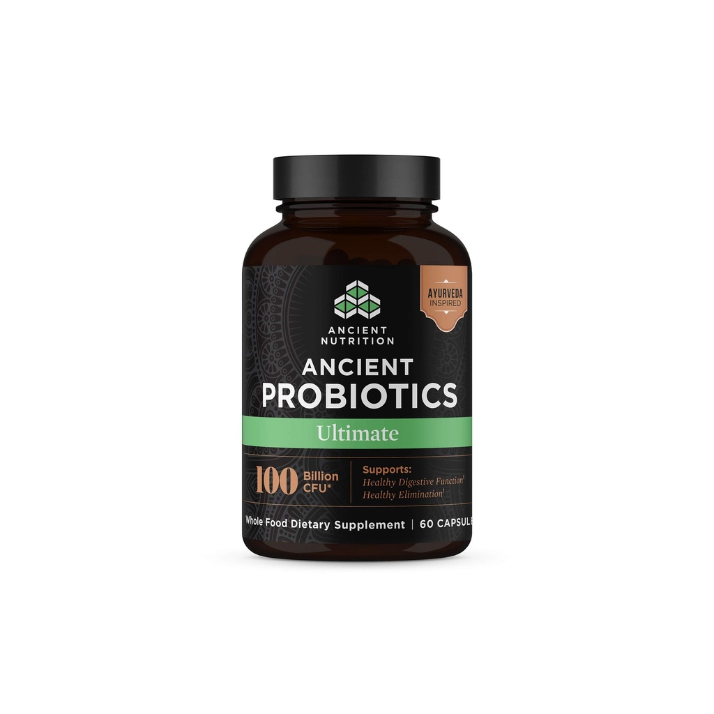 Probiotiques de nutrition ancienne, probiotiques Ultimate 100 milliards d'UFC*/Servage, soutien digestif et immunitaire, sans gluten, mélange de superaliments anciens, 60 capsules