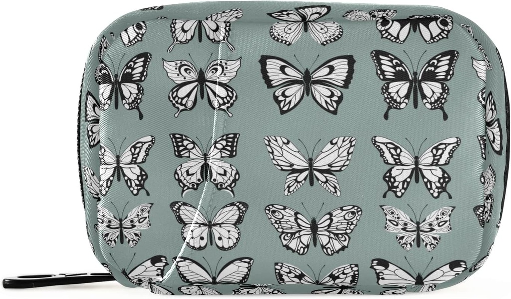 Naanle Vintage Butterfly Pill Box 7 Day Pill Case Travel Pill Organizer Bag met Zipper Pill houder draagbare Weekly Case Compacte grootte voor vitamine supplement