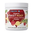Source supérieure Racine de betterave biologique et poudre de vinaigre de cidre de pomme - Booster à oxyde nitrique - Soutienne l'énergie, la digestion et la santé cardiaque - Non-OGM - 7,4 oz