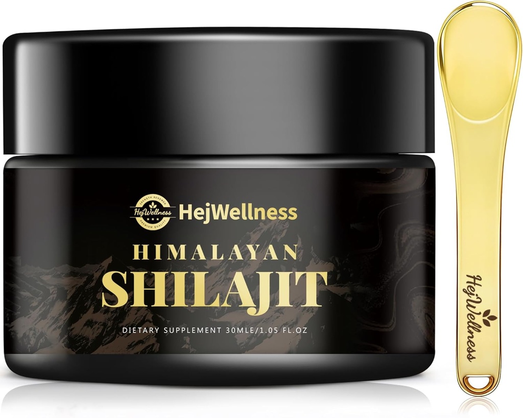 Shilajit Resin Organic 85+ Trace Minerals & Fulvic Acid - 60 portions Shilajit naturel pour les hommes et les femmes pour l'énergie Boost & Immune Support, 500mg