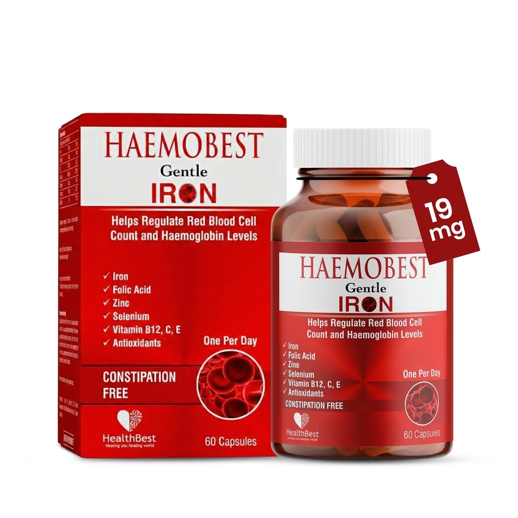 HealthBest High Potency Gentle Iron Capsules 100mg 