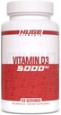 Suppléments énormes vitamine D3, 5000 UI (125 mcg) par portion, sans OGM, sans gluten, sans soja - soutient le système immunitaire, la santé osseuse et l'humeur (60 capsules)
