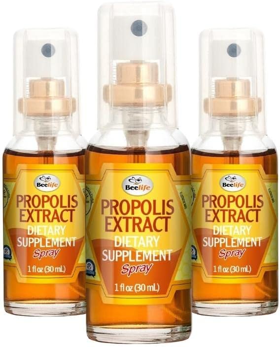 Beelife Propolis Sore Throat Relief Spray - Propolis Spray - Natural Immune Support, Helpt Kalm Hoest & Dry, Itchy Throat - No Sugar - 3-pack