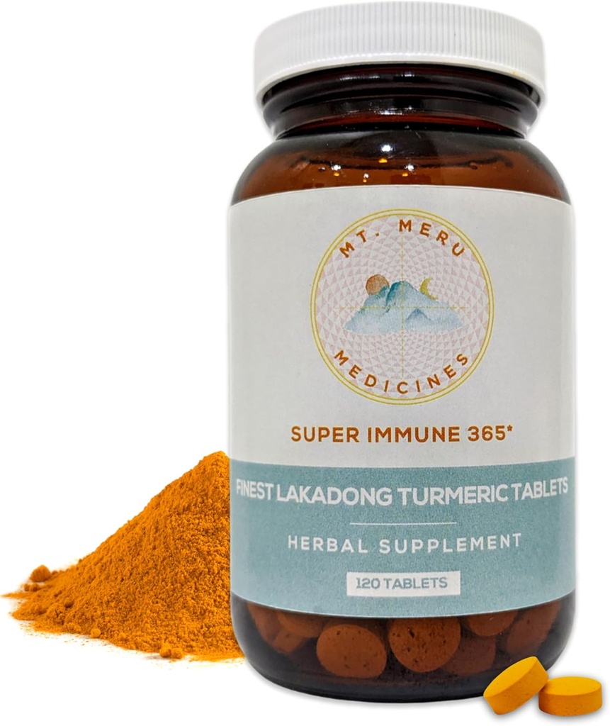 Supplément de tablette en curcuma - avec la crème à haute teneur en lakadong amélioré avec le poivre noir - coeur en santé et système immunitaire en santé - 120 comprimés végétaliens