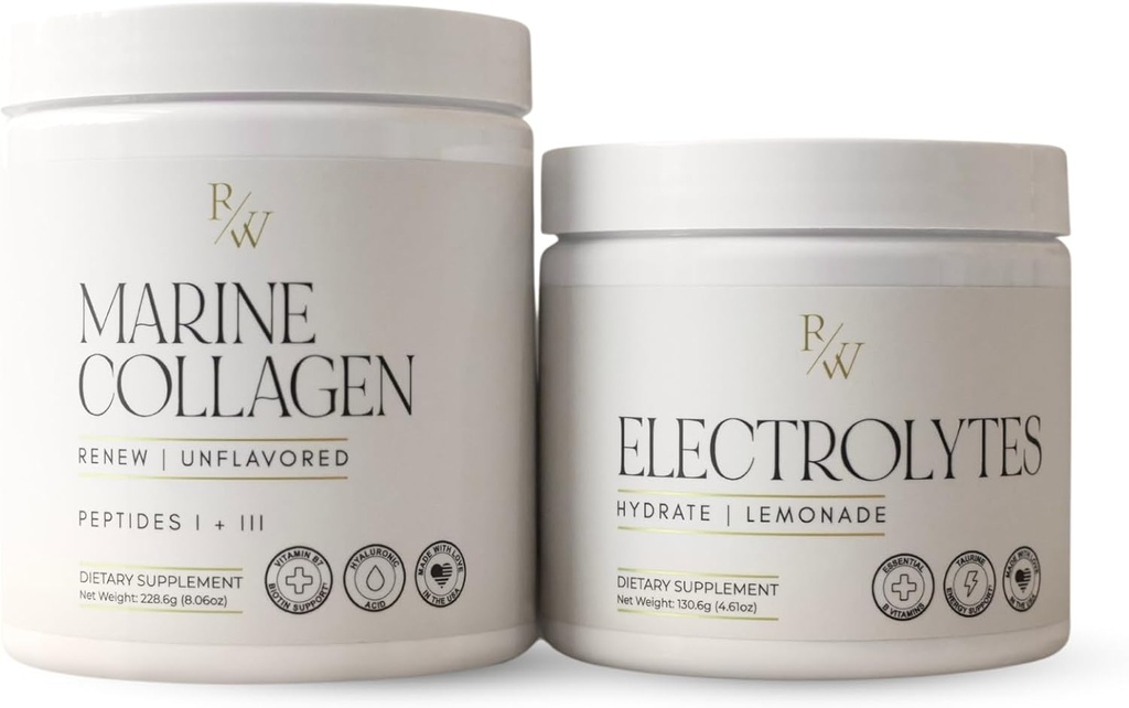 Lichaam + Beauty Bundle & Save, Renew Marine Collageen Powder + Hydrate Limonade Electrolyte Powder