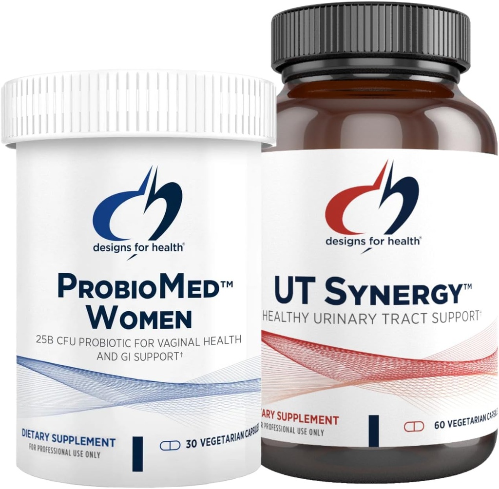 Designs for Health Vaginale Probiotica & UT Support Bundle - Probiomed Women Probiotic (30 Capsules) for Gut Health & Vaginale pH, UT Synergy (60 Capsules) Urinaire Tract Ondersteuning met Hibiscus & D-Mannose