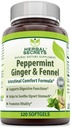 Herbal Secrets Ginger à la menthe poivrée et fenouil 120 Softgels (non-OGM) - supporte les fonctions digestives* - favorise la vitalité*- aide à adoucir l'estomac