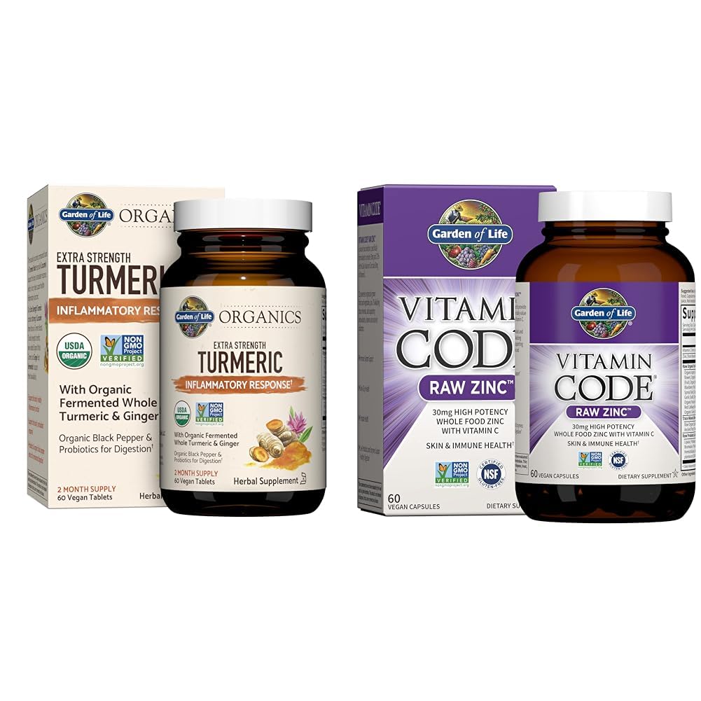 Tuin van het leven Kurkuma Inflammatory Response 60 Tablets 100mg Curcumine & Zink Supplementen 30mg Hoge Potentie voor Immune Health