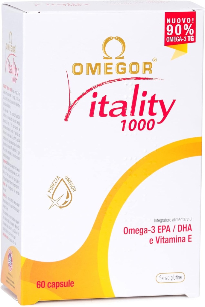 OMEGOR Omega 3 Visoliesupplement IFOS Certified Vitality 1000 met 800mg EPA en DHA per capsule - No Fishy Afdronk, Non-GMO (60 Softgels)
