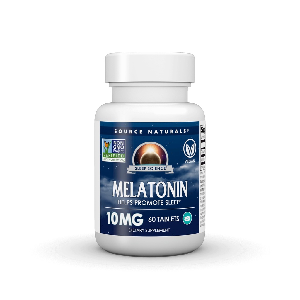 Source Naturals Sleep Science Mélatonine, aide à promouvoir le sommeil* 10 mg - 60 comprimés