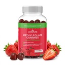 Gommies de Méthylfolate de CogniTune - Facile à prendre à haute puissance L-méthylfolate, supplément de folate pour le cerveau, la santé cardiaque et l'immunité, goût de fraise délicieuse, non-OGM, végétalien, sans gluten