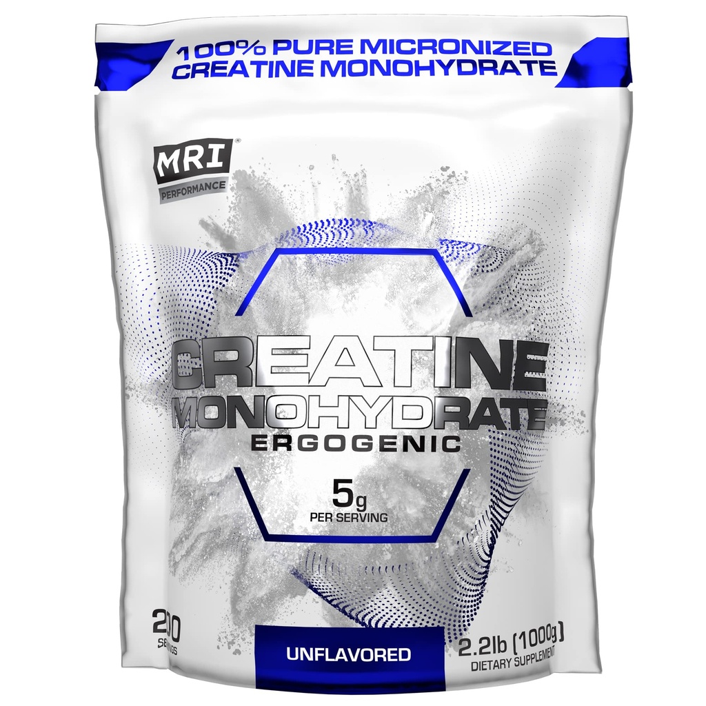 MRI Performance Creatine Monohydraat Powder 5g,100% Pure Micronized Creatine Supplement, Spiergroei & Recovery, Build Muscle, Verhoog sterkte, Performance, Endurance, 1000g, Unflavored