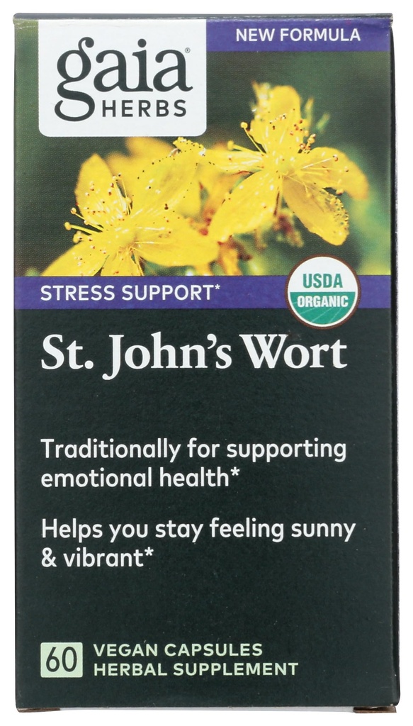 Gaia Kruiden St. John's Wort, Vegan Liquid Capsules, 60 Tel - Stress Ondersteuning om een positieve en zonnige Mood te bevorderen