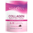 NeoCell Collagen Beauty Soft Chews avec de la vitamine C et de l'acide hyaluronique, pour la santé des cheveux, de la peau et des ongles, punch aux fruits, chews doux, 60 comte, 1 sac