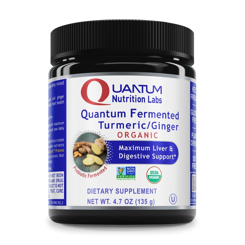 Premier Laboratoires de recherche Première racine de curcuma et de gingembre fermenté - Supplément de poudre de curcuma et de gingembre fermenté probiotique, Curcuminoïdes actifs, supplément à base de plantes - 4,7 Oz