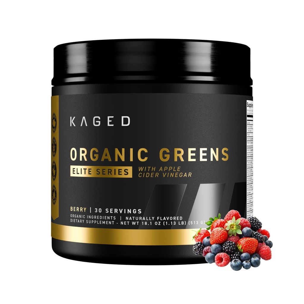 Kaged Bio Greens Elite Powder.com Berry.com Outlive 100 Superfood & Greens Powder.com Vinaigre de cidre de pomme, Adaptogène, Prébiotiques.com Vitamines et minéraux.com Suppléments pour les hommes et les femmes.