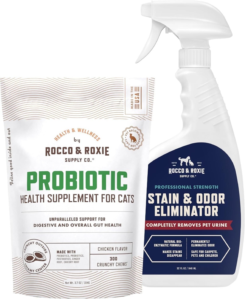 Suppléments probiotiques Rocco & Roxie Cat & Stain & Odor Eliminator Bundle