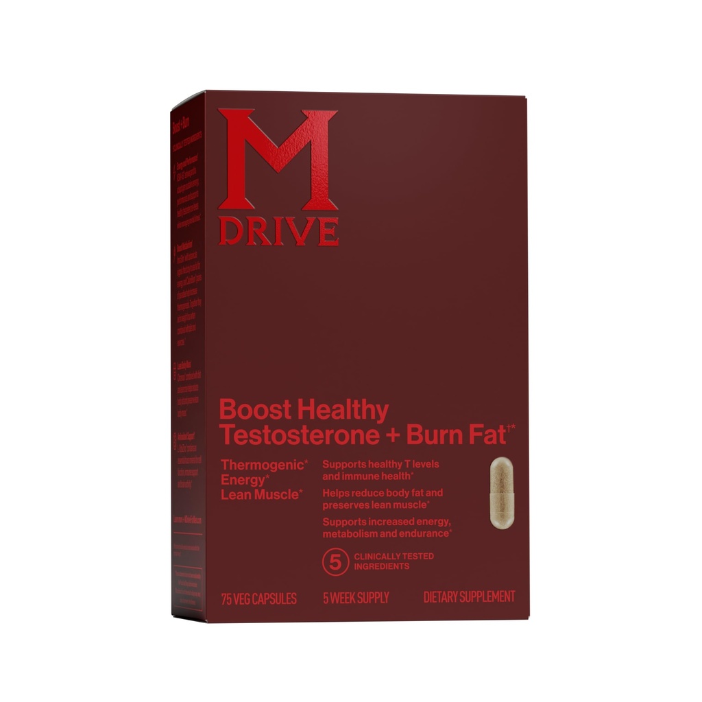 Mdrive Boost en Burn Testosteron Ondersteuning Supplement en Fat Burner met zink, KSM-66 Ashwagandha, Advantra Z, 75 capsules