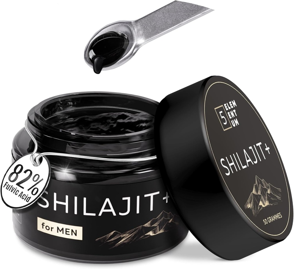 Shilajit Pure Himalaya Organic Shilajit Resin 50g - Maximale dagelijkse dosis 500mg - Natuurlijke Shilajit voor mannen met 85+ Trace Minerals & Fulvinezuur voor energie ondersteuning Immuun ondersteuning 50 Gram