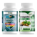 GreeNatr 7-in-1 Supplément de soutien immunitaire avec vitamine C, vitamine D3, Zinc 50mg, Quercetine, combiné avec des capsules d'Ashwagandha biologique avec poivre noir pour l'absorption améliorée