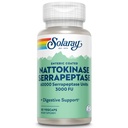 SOLARAY Nattokinase Serrapeptase Supplement - Enteric Coated - 3000 FU Nattokinase Supplement - Circulatie, Cardiovasculair, Sinus Ondersteuning - Lab geverifieerd, 60-dagen garantie - 30 porties, 30 VegCaps